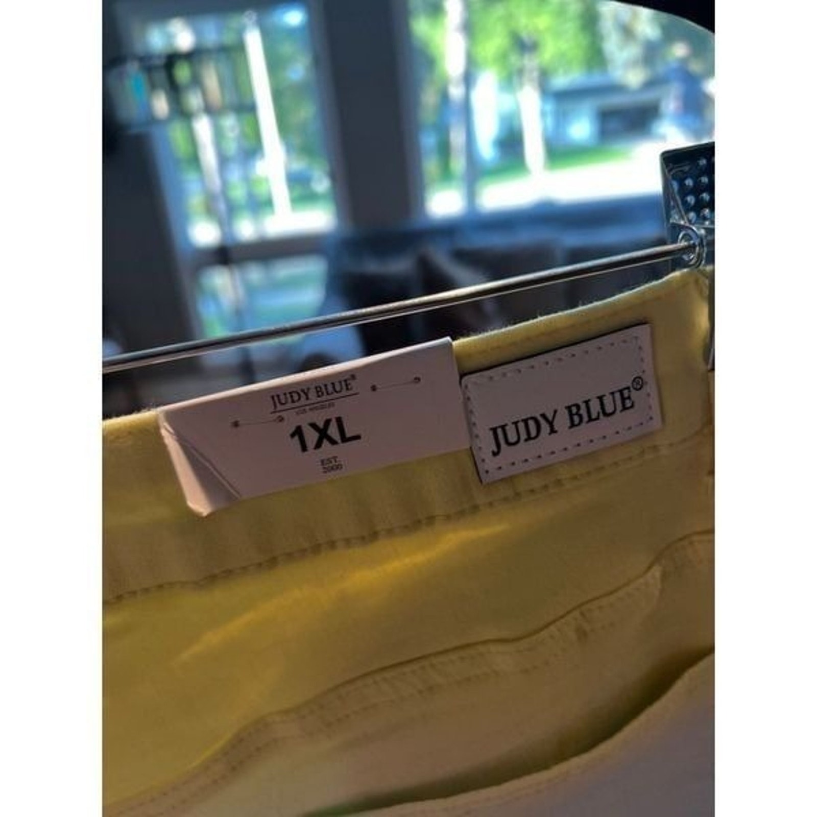 Judy Blue Large Cut Off Denim Shorts Dip Dye Ombre Yellow Blue Pink Frayed Nwt — image 4 of 4